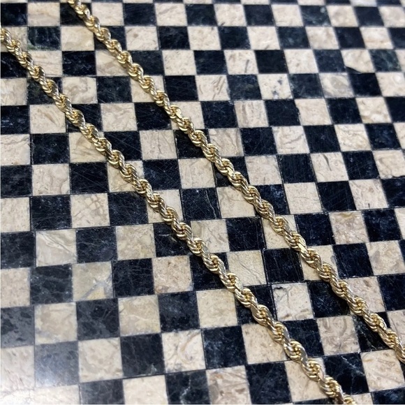 14K YELLOW GOLD CLASSIC ROPE CHAIN NECKLACE 24” - Picture 3 of 10